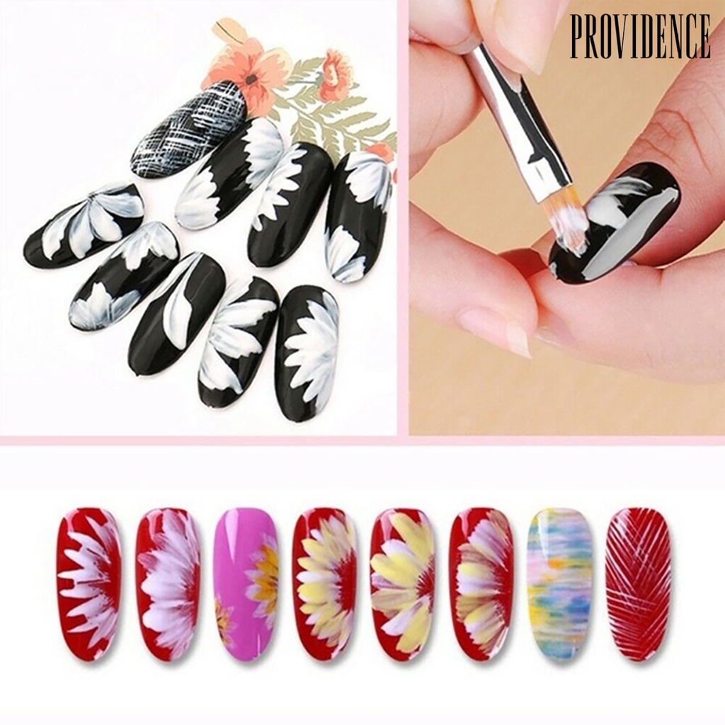 Providence 8Pcs/Set Nail Art Pen Brush Painting Line Flower Drawing UV Gel Manicure Tool