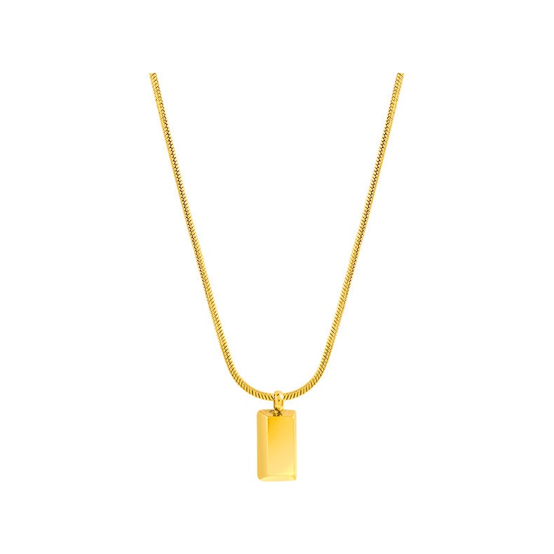 Kalung Rantai Bahan Titanium steel Warna Emas