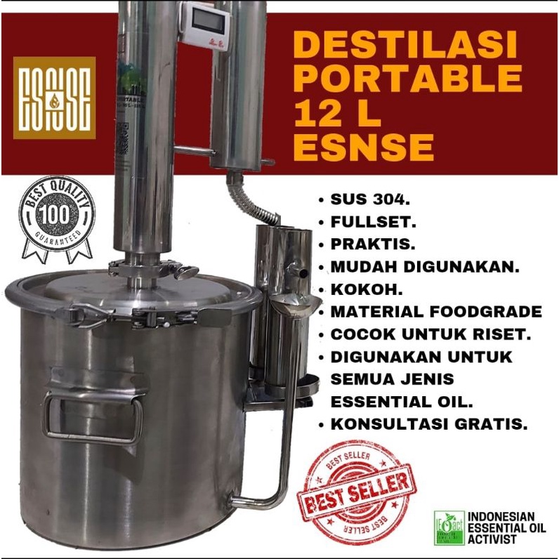 Destilasi Portable esnse 12 L/Penyulingan minyak atsiri/EsDestilasi Portable esnse 12 L / Penyulinga