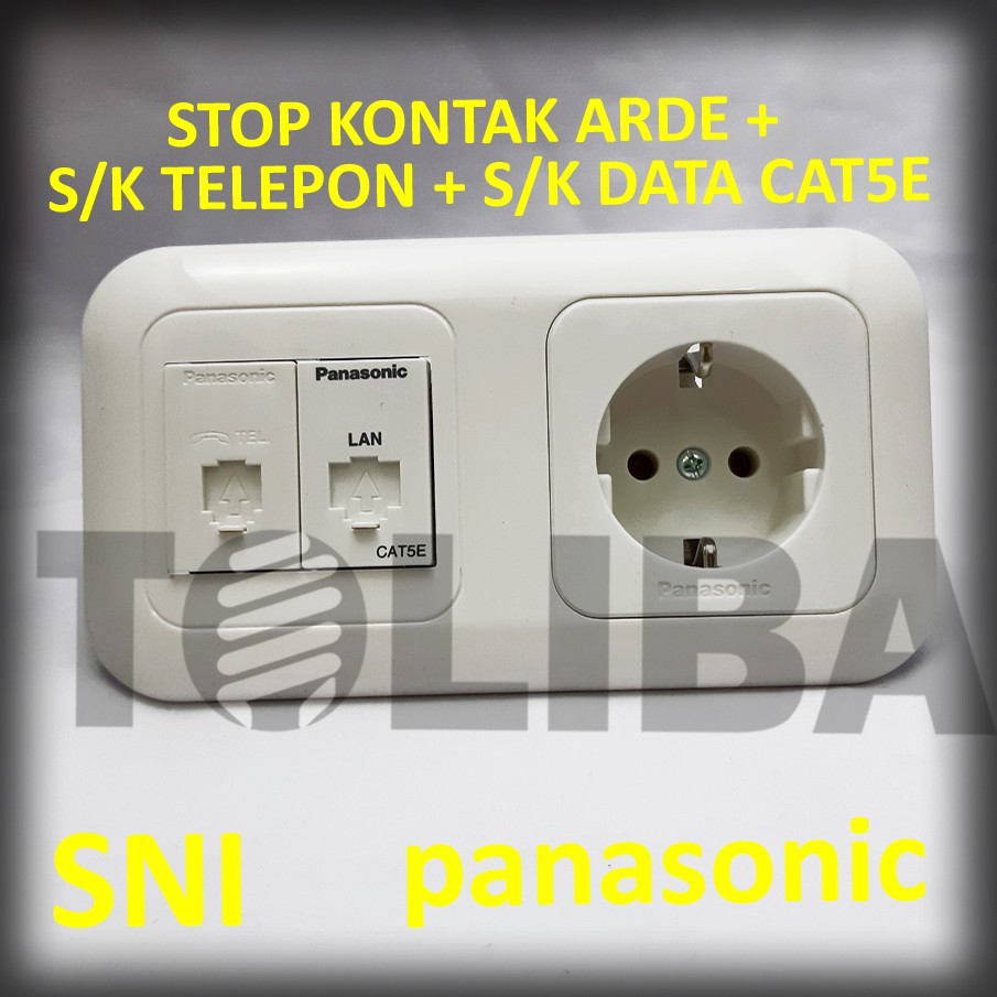 stopkontak arde non cp + stop kontak data cat5e + telepon panasonic ib