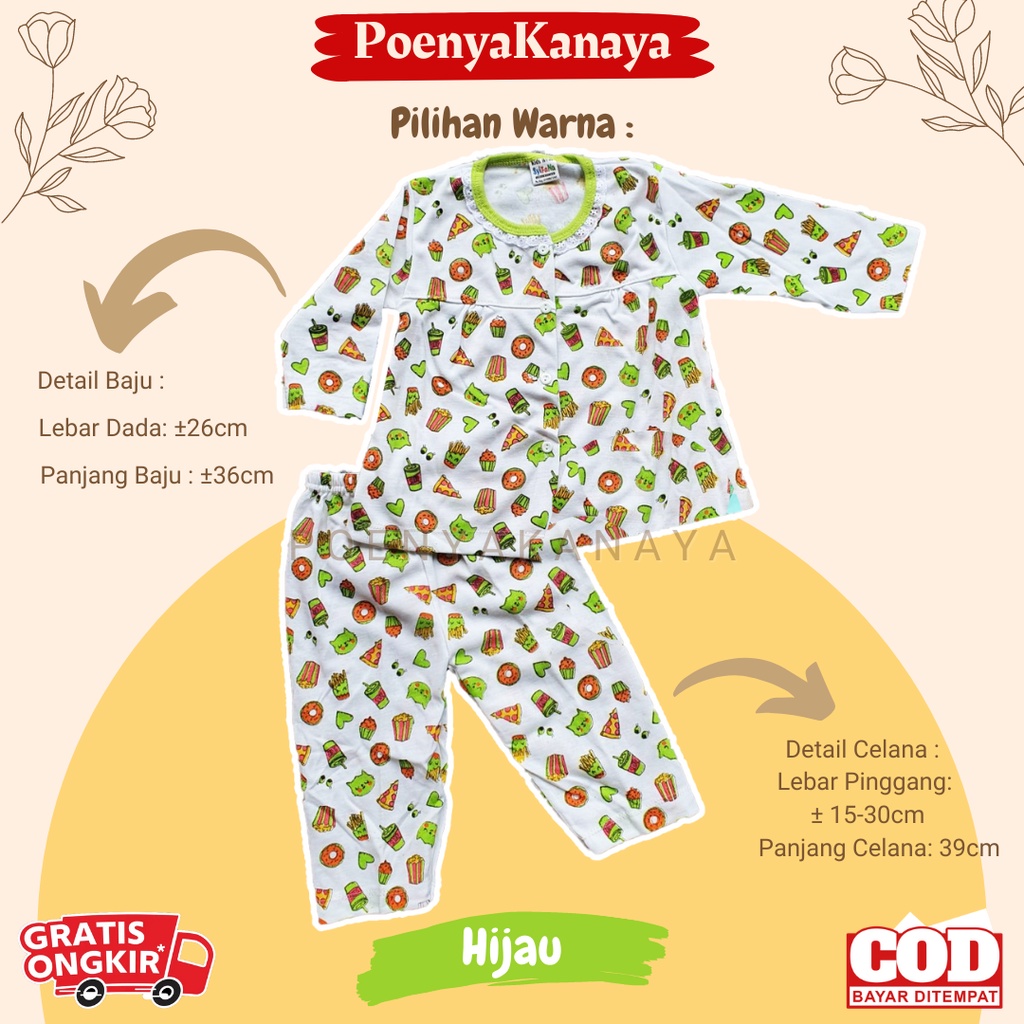 Setelan Baju Bayi Piyama Bayi Perempuan Junk Food Syifana 3-12 bln SPY90