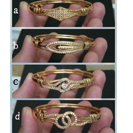 Modern.. Gelang bangle Wanita dewasa'xuping berlapis emas dengan mata zircon