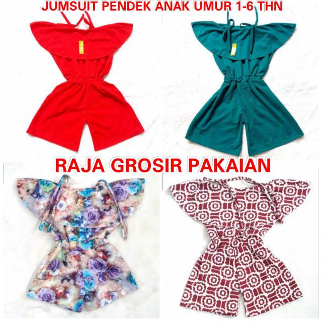 EK~Jumsuit Pendek Anak Umur 1-6 Tahun