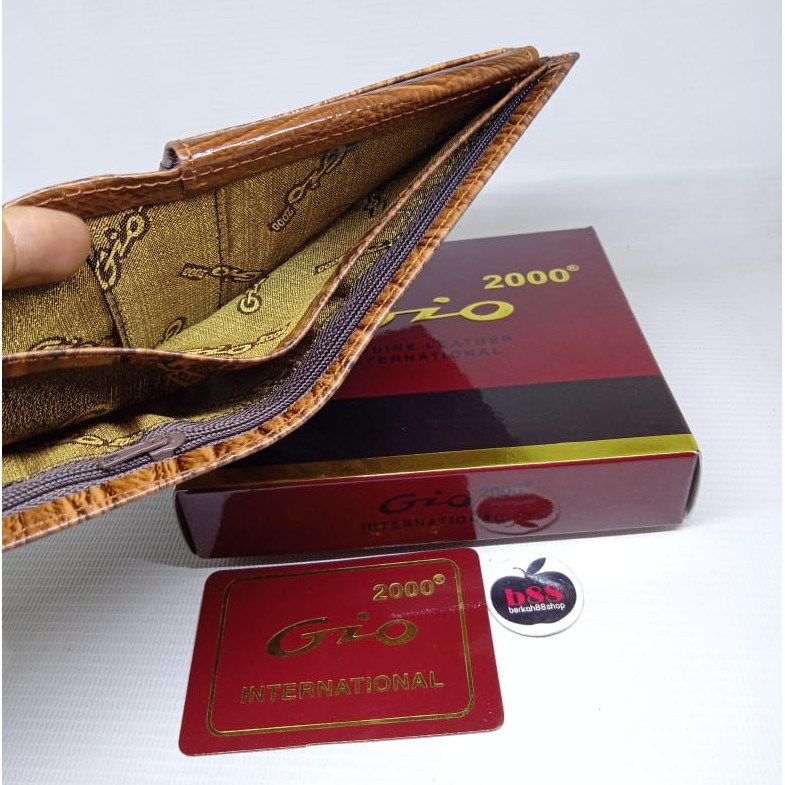 DOMPET PRIA IMPORT G2000 MOTIF SERAT KAYU MATERIAL KULIT ASLI / DOMPET PENDEK / DOMPET LIPAT