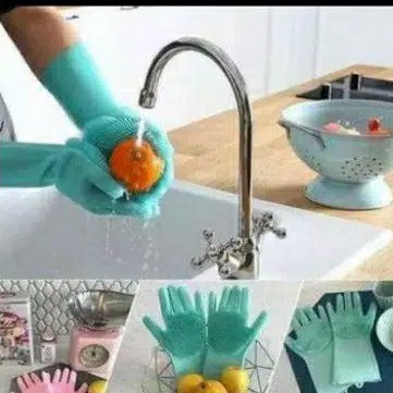 Sarung Tangan Cuci Piring Korea / Glove Silicon Cuci Piring Serbaguna