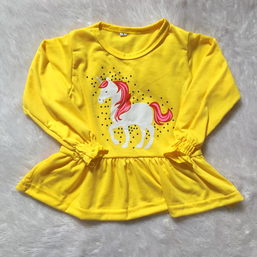 VISION ONLINE-BAJU KAOS UNICORN ANAK PEREMPUAN KOREA LUCU 1 TAHUN MURAH LENGAN PANJANG KEKINIAN COD