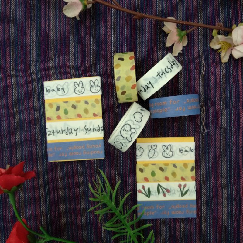 

4PCS WASHI TAPE SAMPEL DECO HIAS JURNAL SCRAPBOOK NOTEBOOK