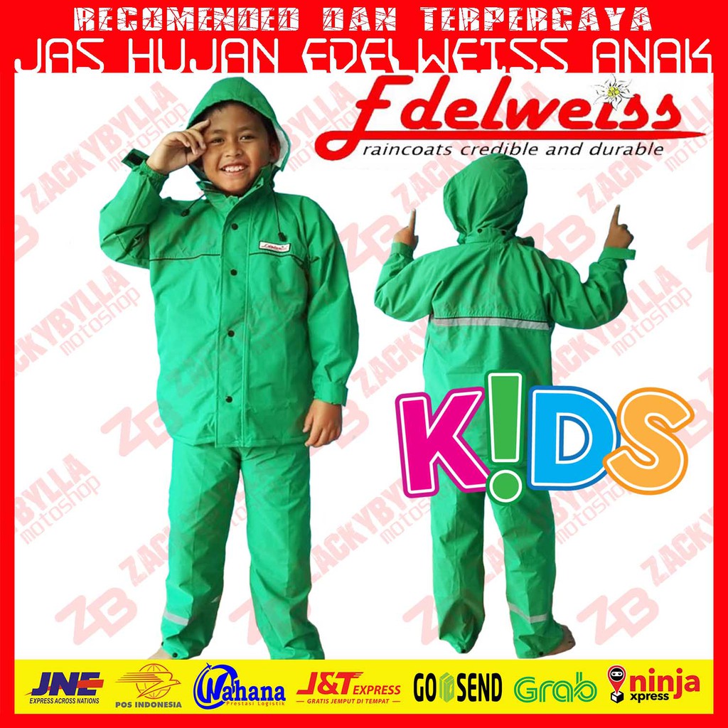 Jas Hujan Edelweiss EDW ORIGINAL Ukuran Lengkap XS, S, M, L, XL, 2Xl, 3XL, 4XL, dan 6XL ( Super Jumbo) Setelan Jaket dan Celana