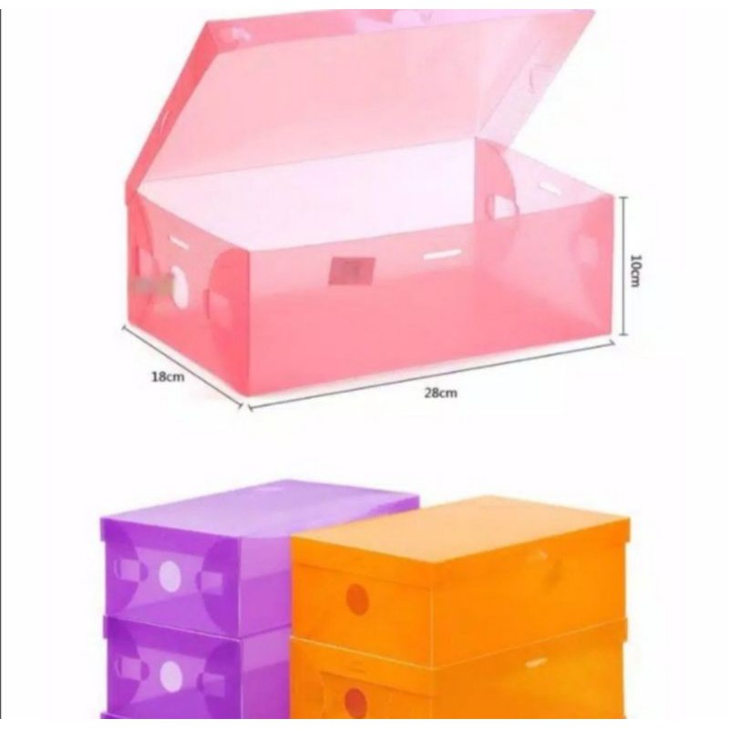 Kotak Sepatu storage box kotak penyimpanan sepatu warna warni