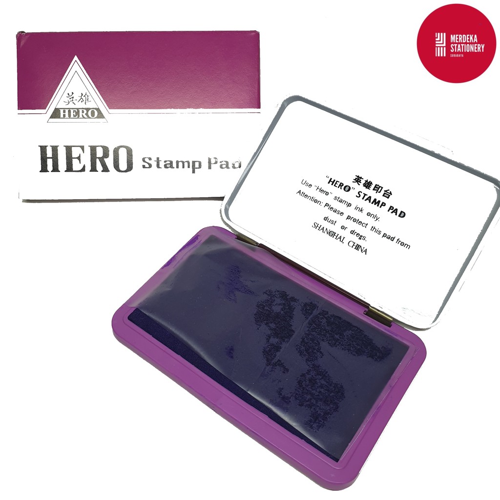 

Bantalan/tempat Stempel/Stampel/Stamp Pad HERO kecil +Tinta Violet 6,5x10 cm
