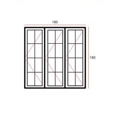 Jendela Aluminium Ornamen 3daun uk. 180x180