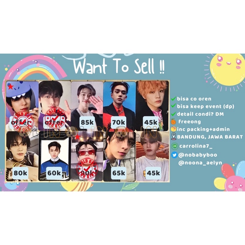READY STOCK WTS PC NCT (jeno dino/pinkfong, jaemin keycard, ar jaemin, lucas kihdep(kihno departure)