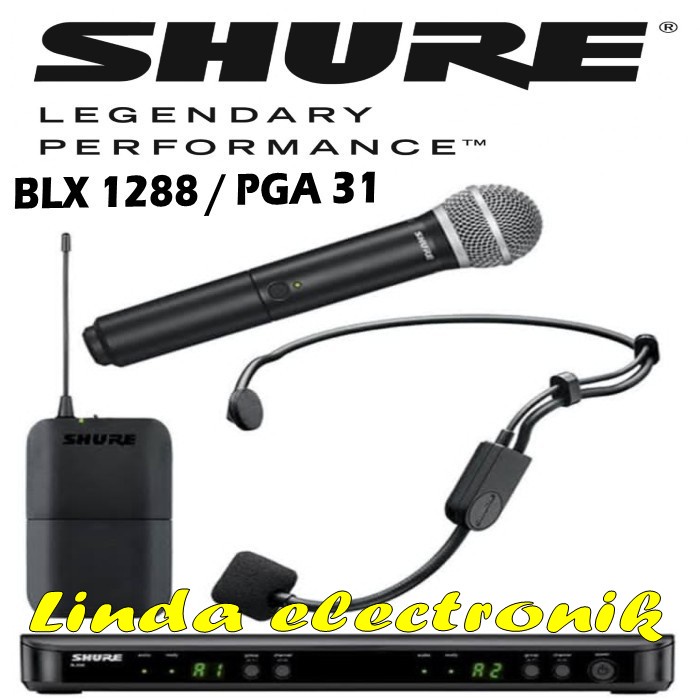 mic wireless shure blx 1288 pga 31 shure blx1288 pga31 pegang headset