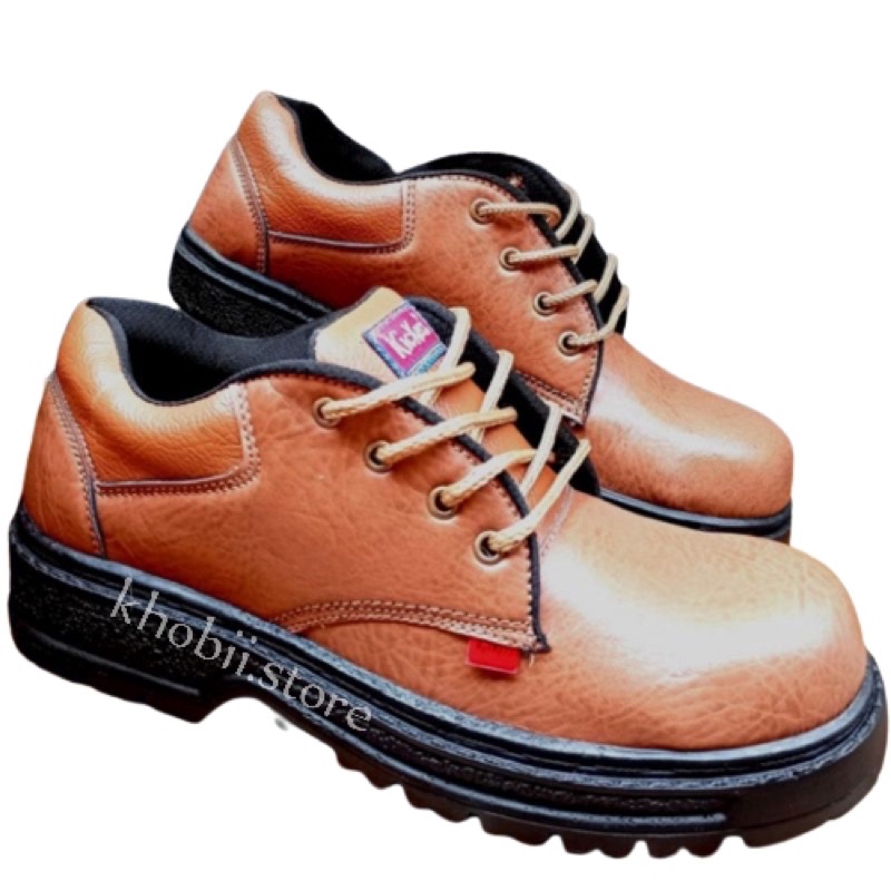 Sepatu pria safety kerja coklat Sepatu Safety Pria Ujung besi