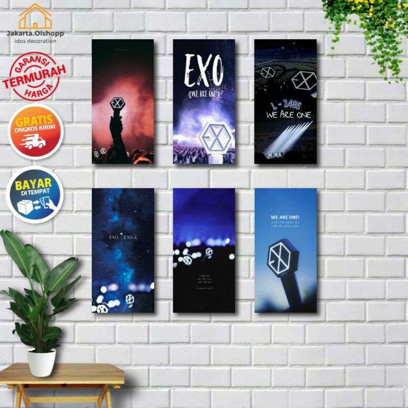 [COD] POSTER KAYU LIGHSTICK EXO/WALLDECOR/PAJANGAN DINDING/HOMEDECOR/EXO KPOP/PAJANGAN KPOP/KADO