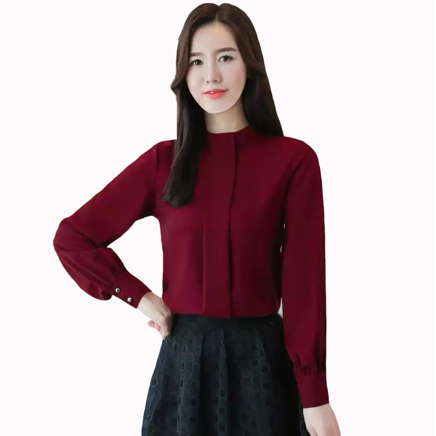 Blouse Tangan Panjang Wanita Gaya Korea Model Terbaru - XSHOP Harina