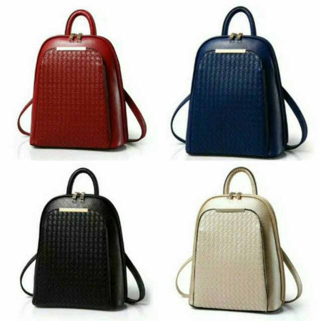 Tas ransel fashion murah, anyam bottega
