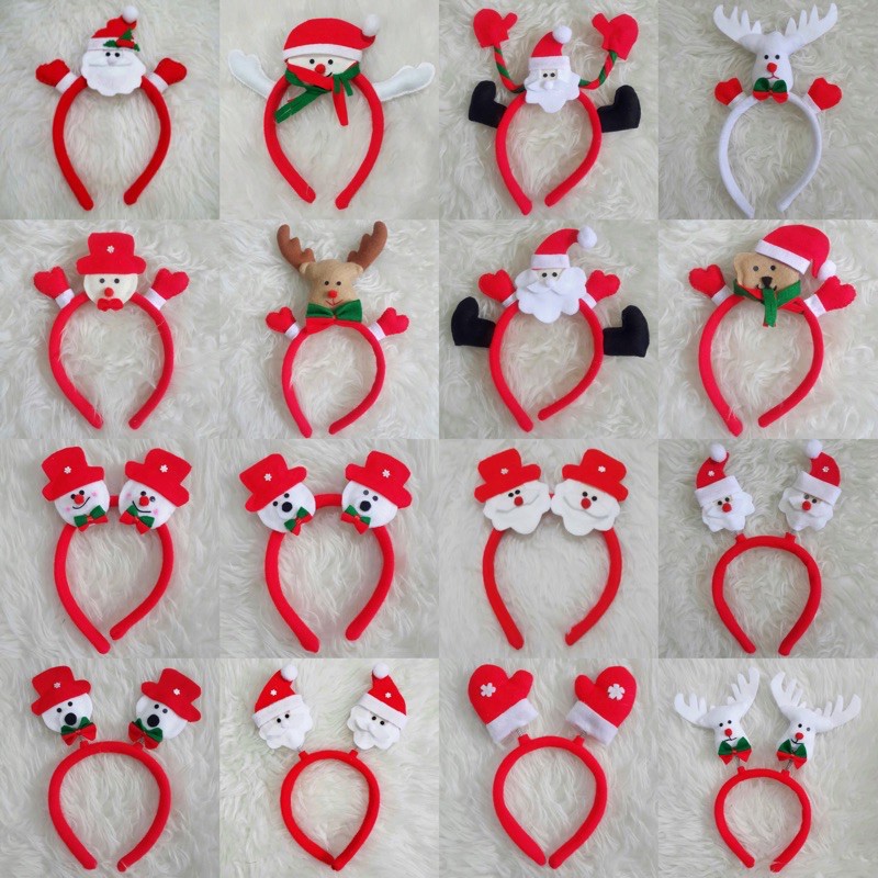 Bando Natal Merry Christmas Bando Santa Clause Snowman Topi Natal Pohon Natal Rusa Rudolph Deer