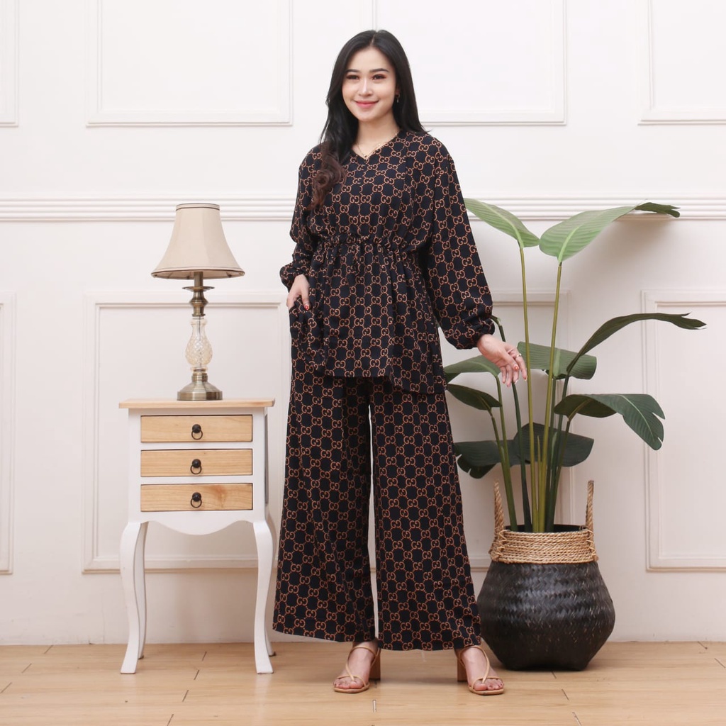 setcel setelan wanita motif setcel jumbo tie dye setelan rayon jumbo