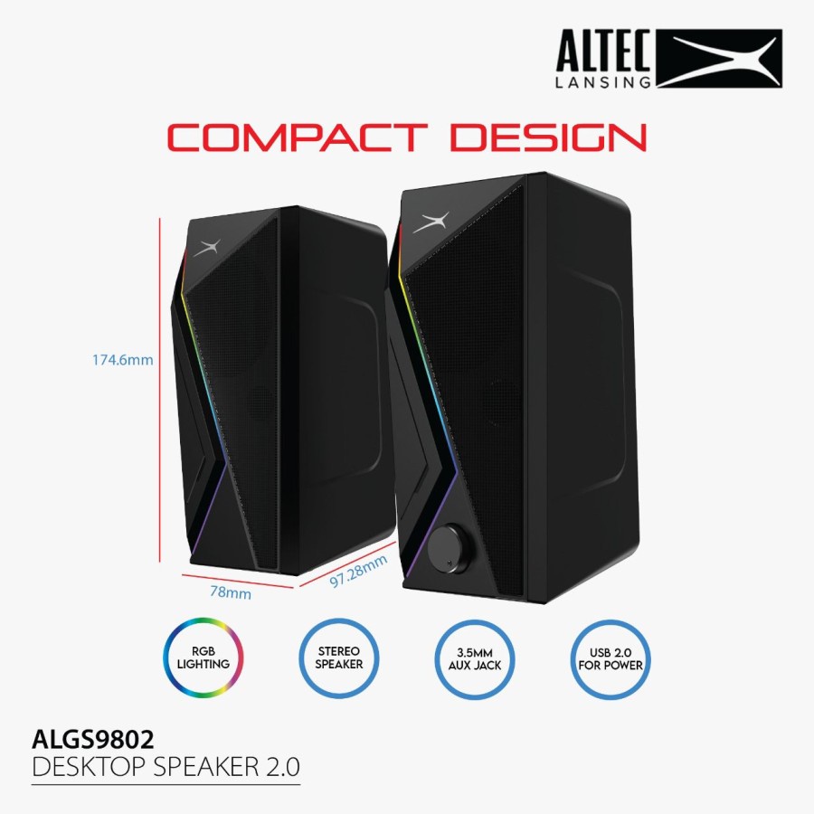 Speaker Altec Lansing ALGS-9802 RGB 2.0 | Altec ALGS9802 RGB