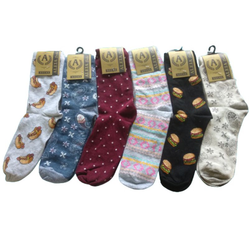 ( 6 PASANG ) KAOS KAKI MOTIF DEWASA PRIA/WANITA (RANDOM)