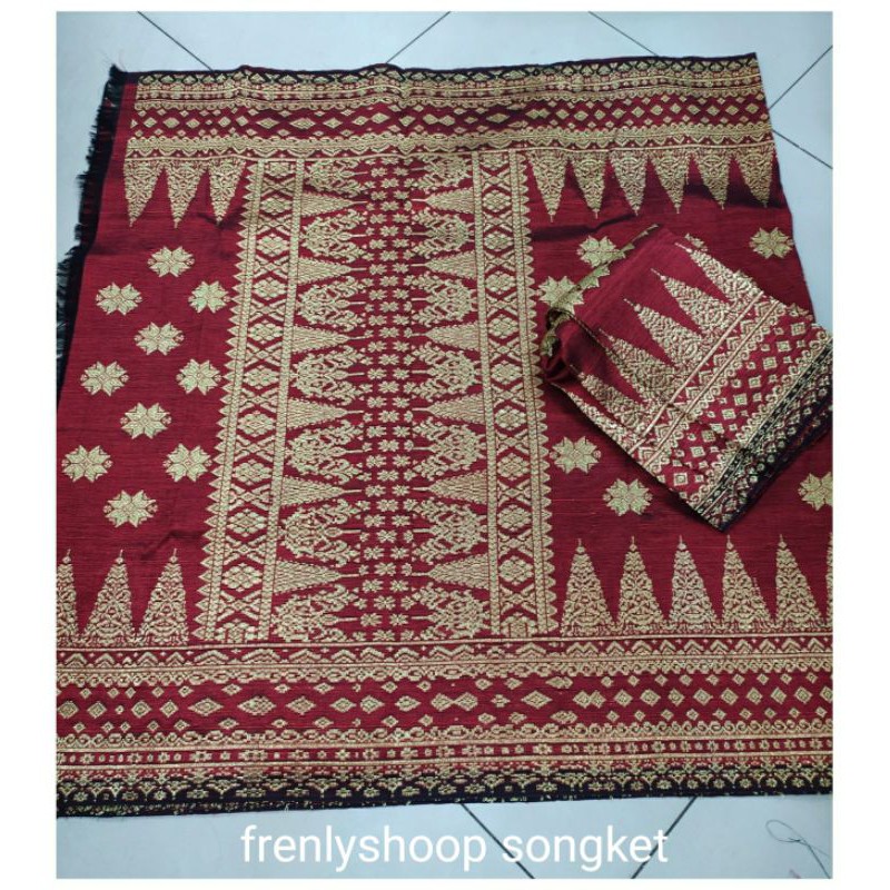 kain songket tenun Palembang original / songket sutra tenun Palembang original