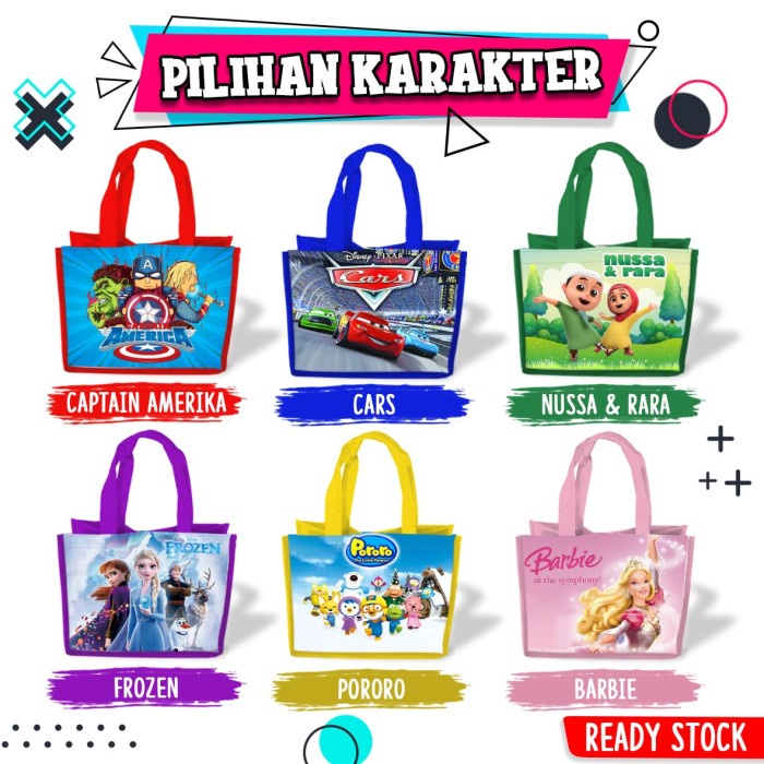 

Tas Goodie Bag souvenir ultah Aqiqah custom bermacam pilihan karakter
