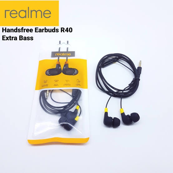 Headset Realme R09 Earphone Super Bass Stereo Earphones