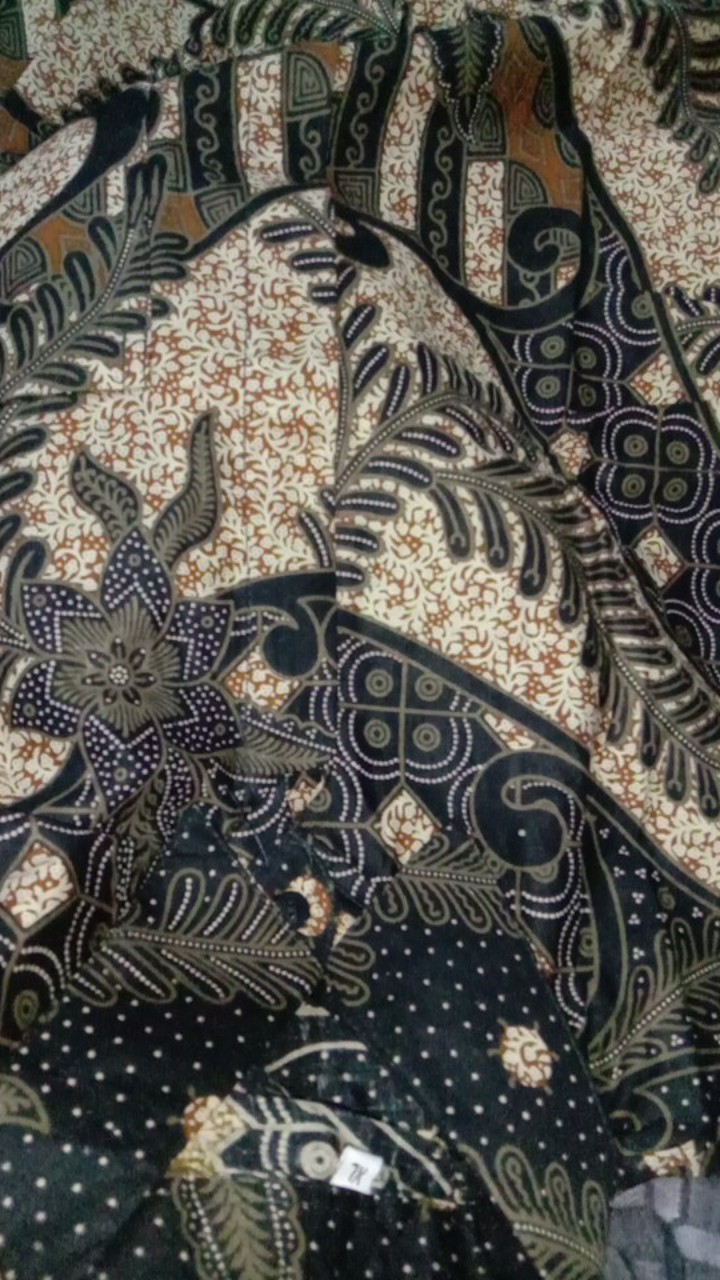 Kemeja Batik Pria Lengan Panjang Size M L Xl Xxl  Bswart Batik Hrb026 Kenongo Hem Panjang Padi