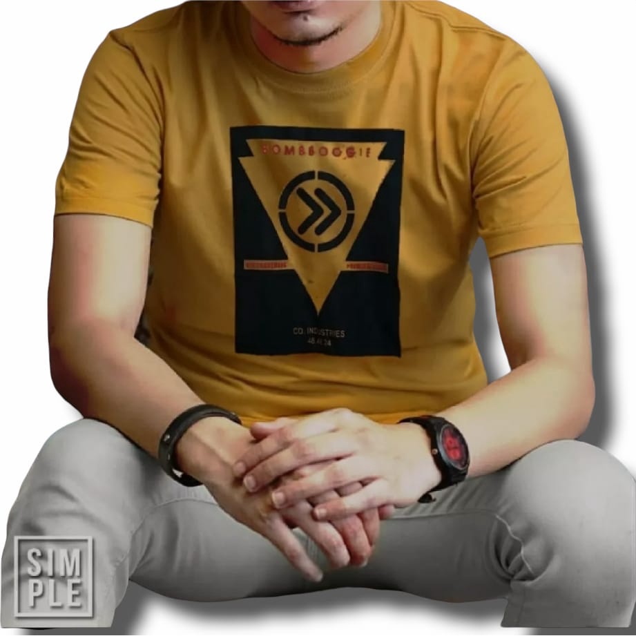 Kaos Pria Lengan Pendek Kaos Distro Baju Kaos Bombogie Original Size L dan XL-9