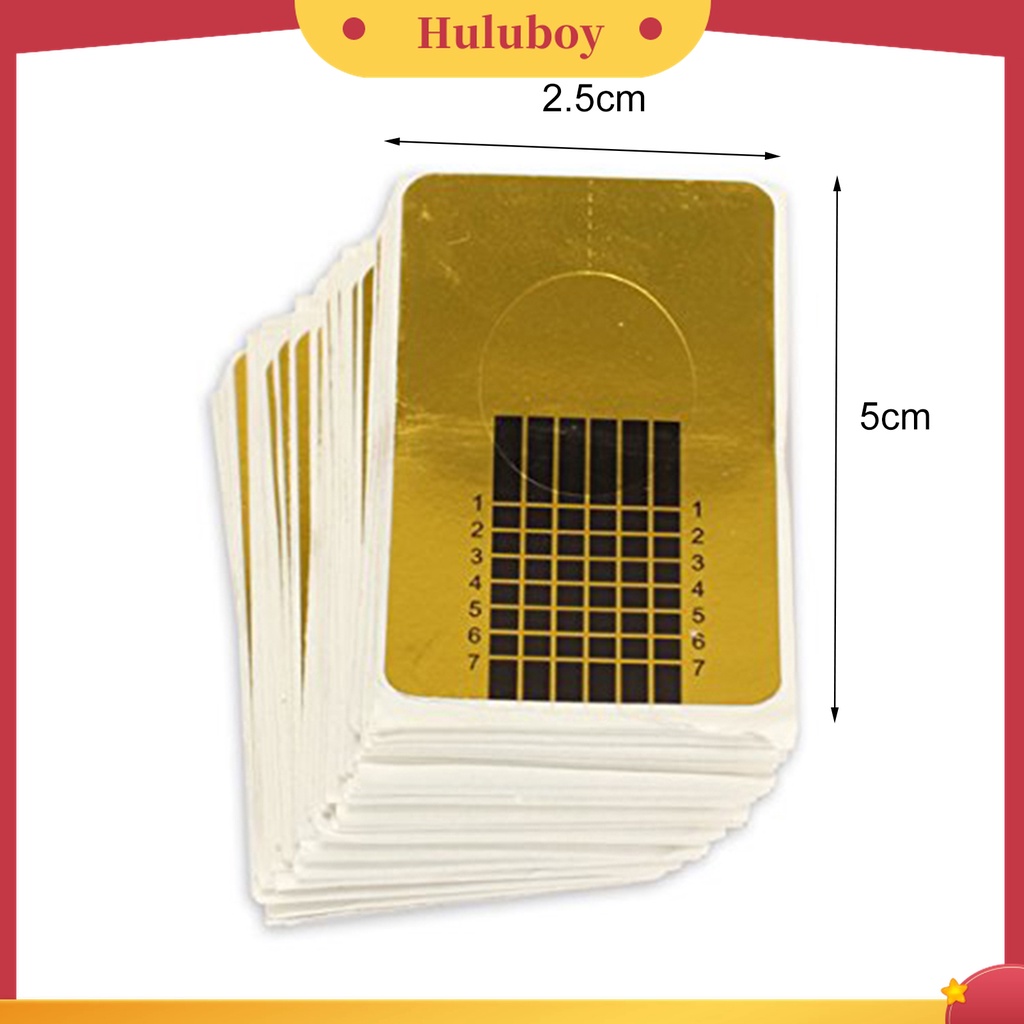 Huluboy Huluboy♡ 100pcs / Set Stiker Panduan Bentuk Kuku Palsu Akrilik Gel