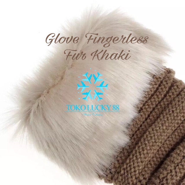 IMPORT Glove Fingerless Fur Sarung Tangan Winter Musim Dingin Bulu Lembut Fingerless Fur