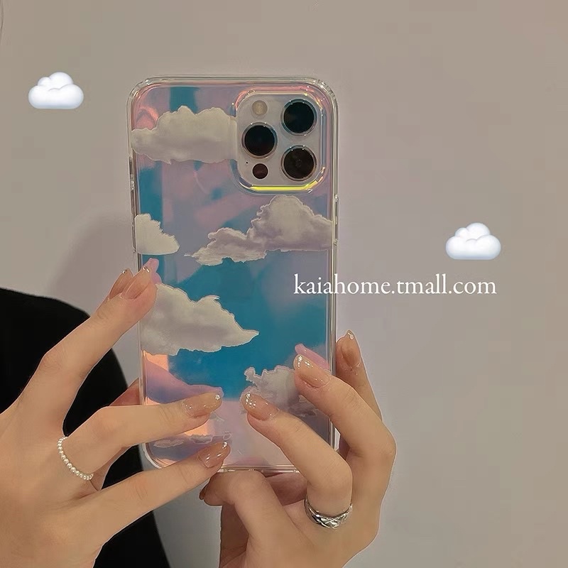 Hologram Rainbow Cloud Softcase for iphone 7/8+ XS XS Max XR 11 Pro Max 12 Pro Max