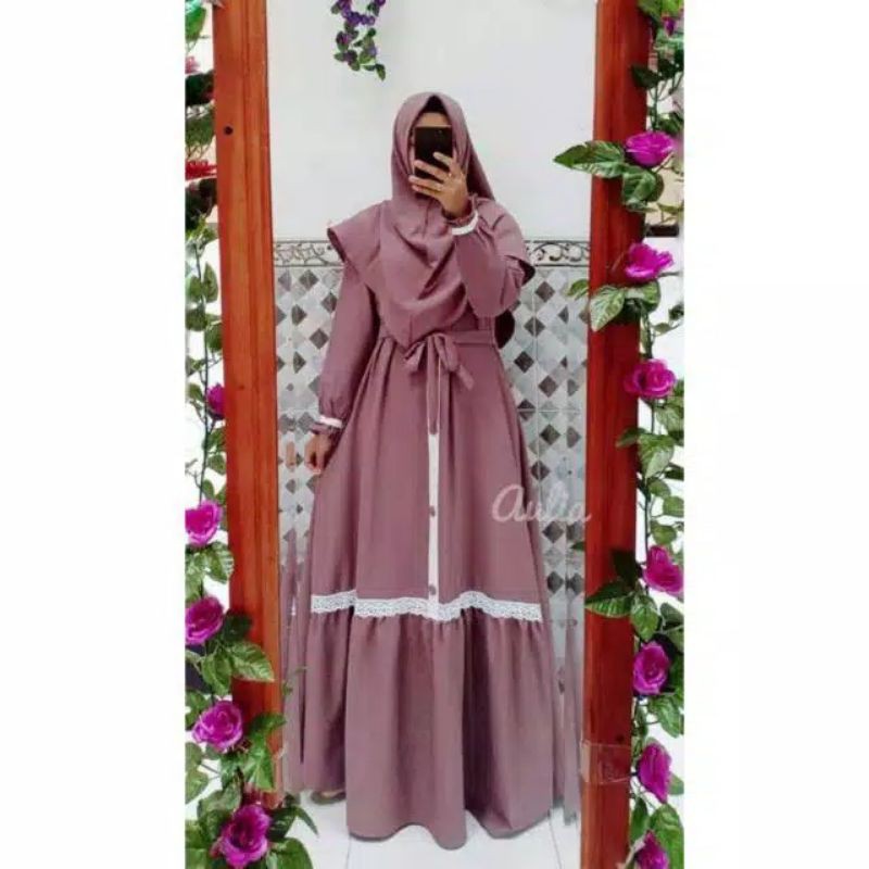 Aulia set syar'i/gamis renda