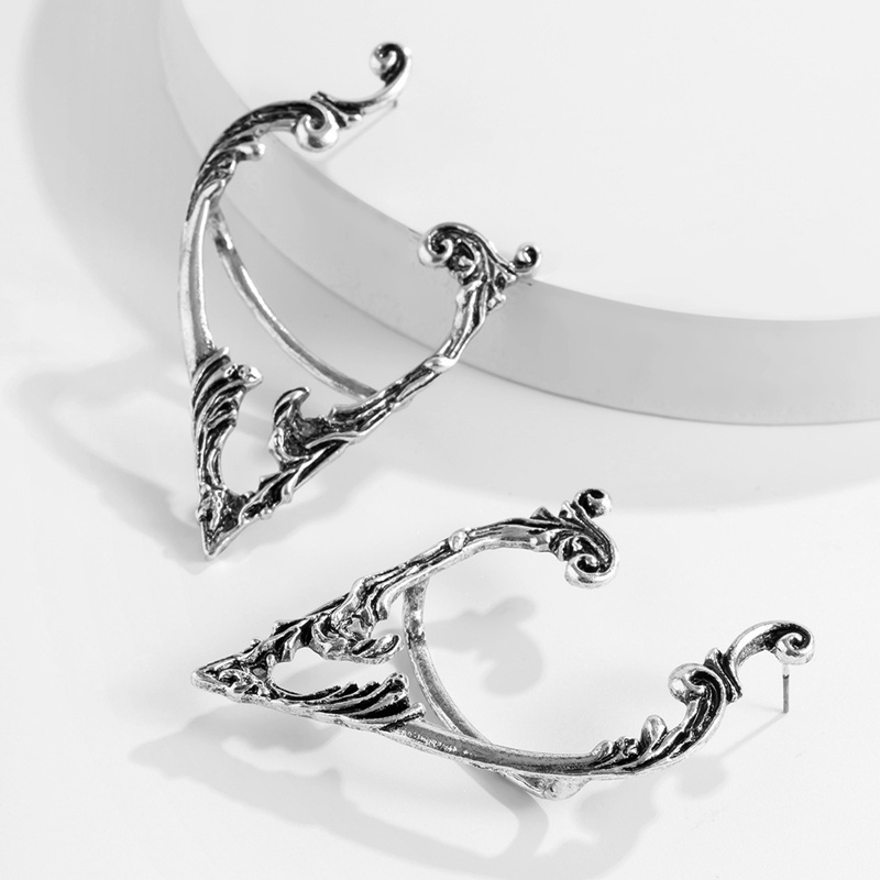 Fancyqube 1pc Anting Klip Telinga Tanpa Tindik Warna Silver Gaya Punk Untuk Wanita