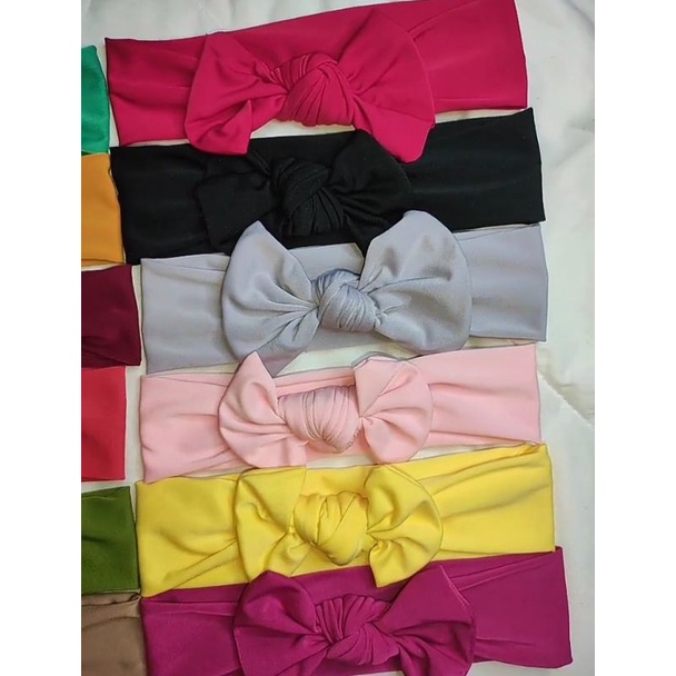 Bandana pita anak bando pita anak bando bayi bando balita baby new born turban motif polos grosir madiun