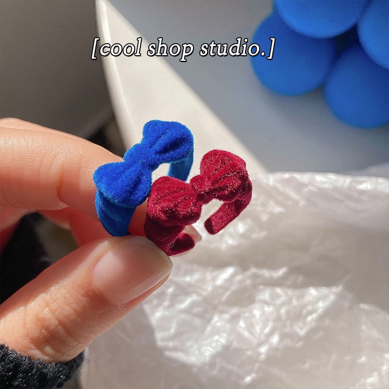 YEEZII Cincin Bentuk Pita / Beruang / Katak / Gurita / Hati Bahan Resin Warna Merah / Biru Untuk Wanita