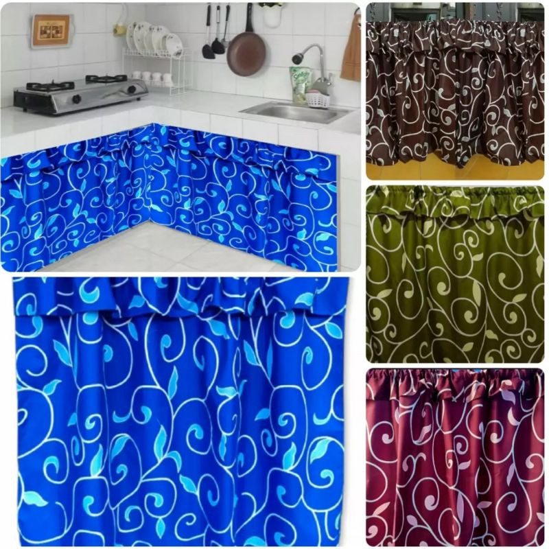 Hordeng kolong dapur / hordeng wastafel - motif diandra