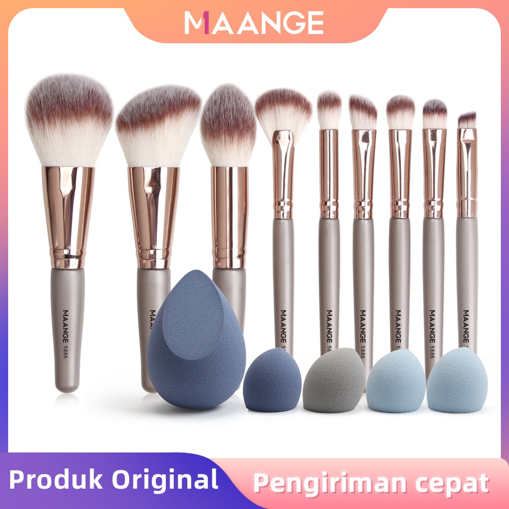 MAANGE 9 Pcs/Set Kuas Make Up Brush Make Up Concealer Set Kuas Rias Dengan Spons Kecantikan