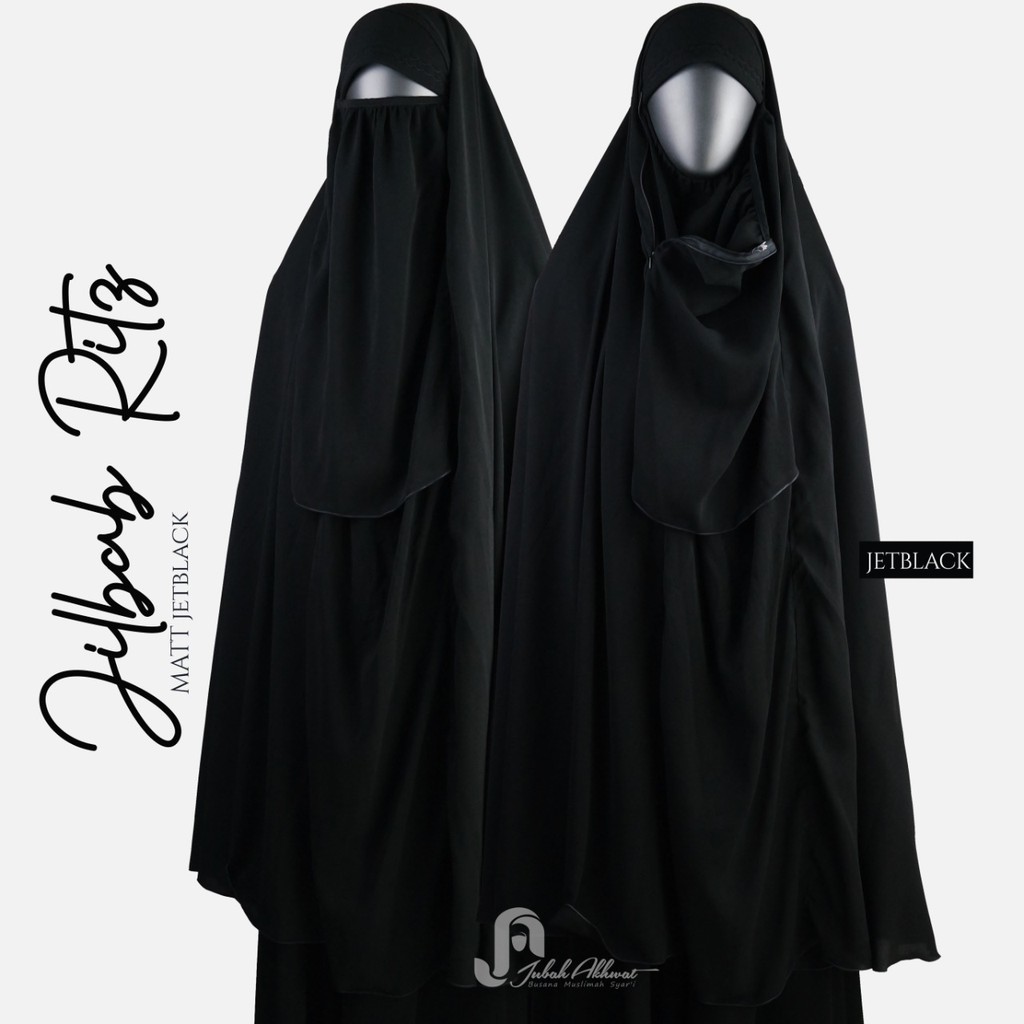 Jilbab cadar ritz bahan jetblack Good Quality