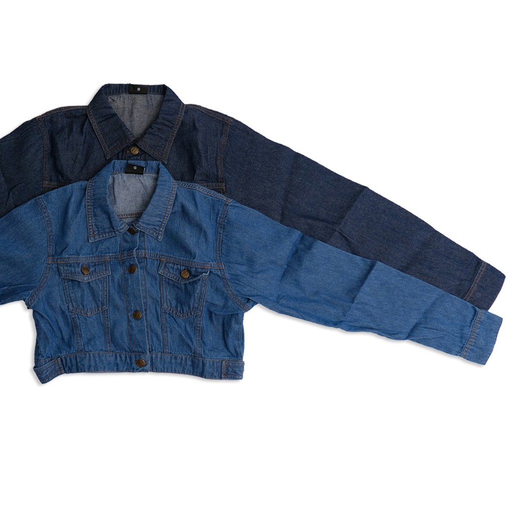 Zalekaid Jaket CropTop Jeans/Denim Wanita SMLXLXXL