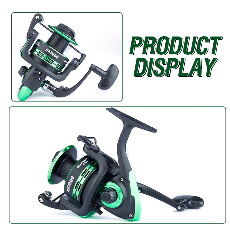 1Pcs Full All Metal Spool Fishing Reel Hk1000-7000 Jigging Reel 5.2:1 Spinning Reel Max Drag 8Kg 2+1Bb High Speed Spinning Reel Send A Line Spool