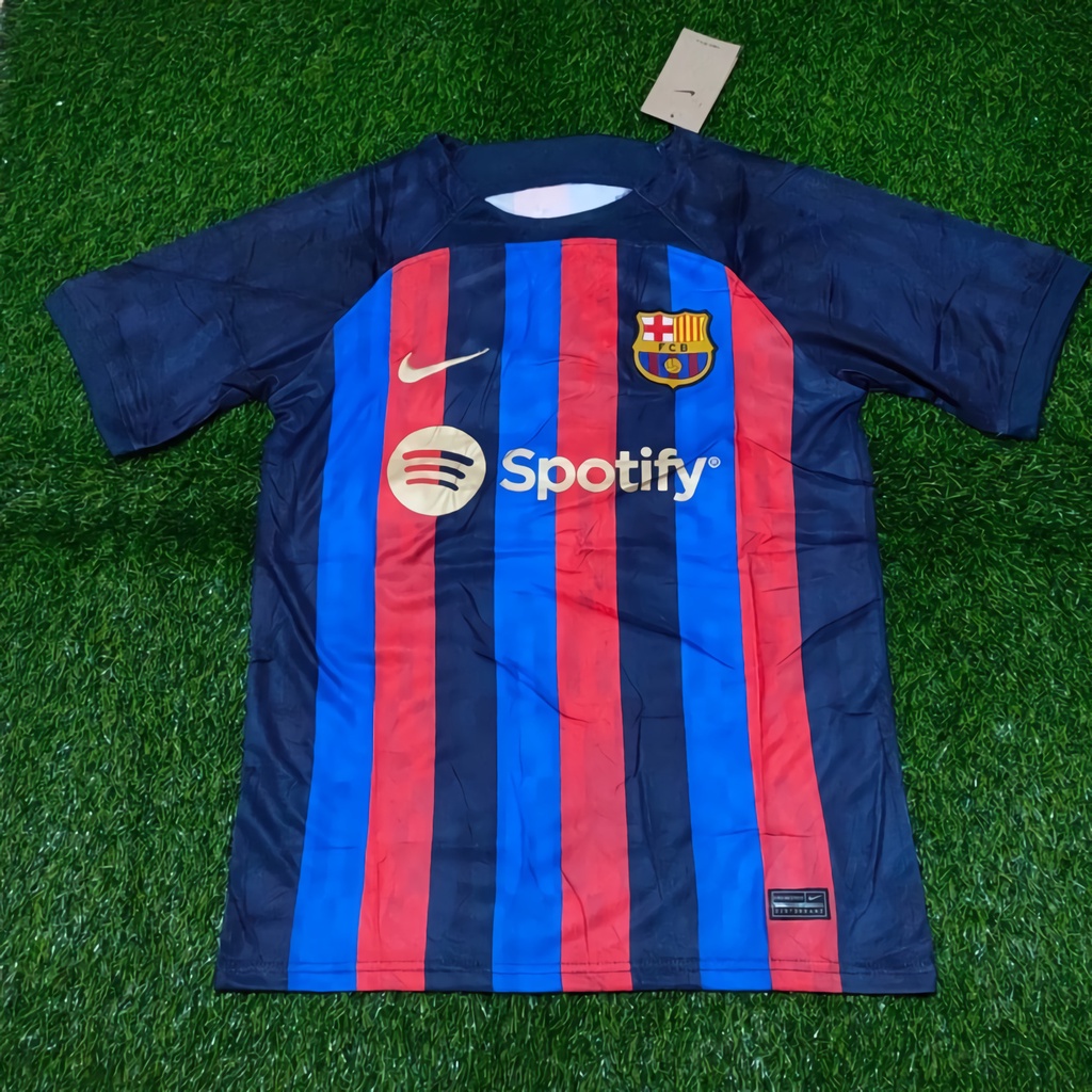 Jersey GO Kaos Baju Kostum Bola Futsal / Sepakbola Klub Spanyol Barcelona / Barca Hitam Biru Merah 2