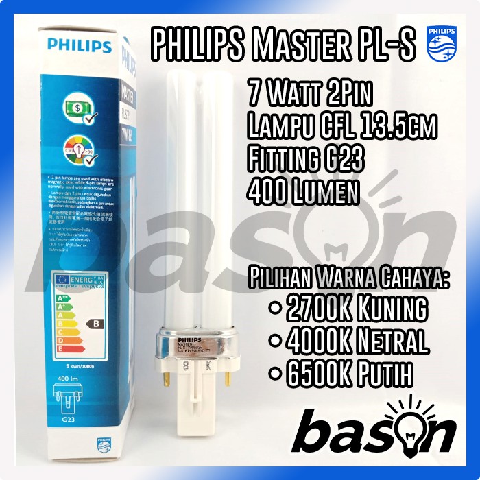 PHILIPS PL-S 7W 2P | 2700K / 4000K / 6500K