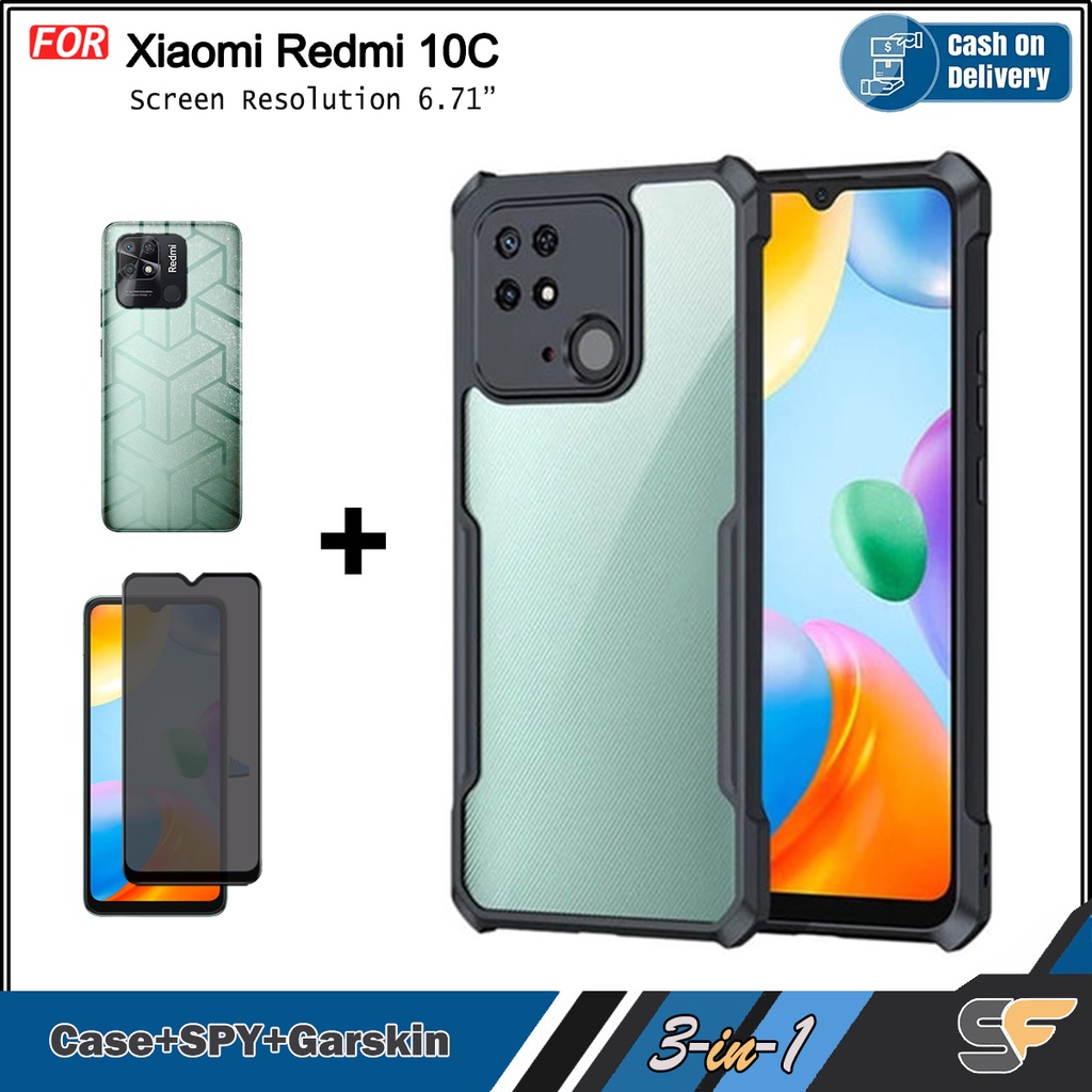 Paket 3in1 Case Free Anti Spy and Garskin Xiaomi Redmi 13 4G 13C Redmi 10c Redmi 10a Redmi 10 5G Mi 