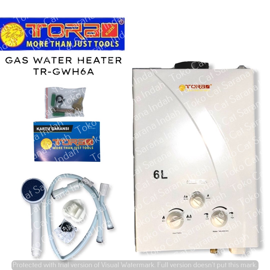 TORA TR-GWH 6A GAS WATER HEATER - PEMANAS AIR 6 LITER GAS LPG GWHGA