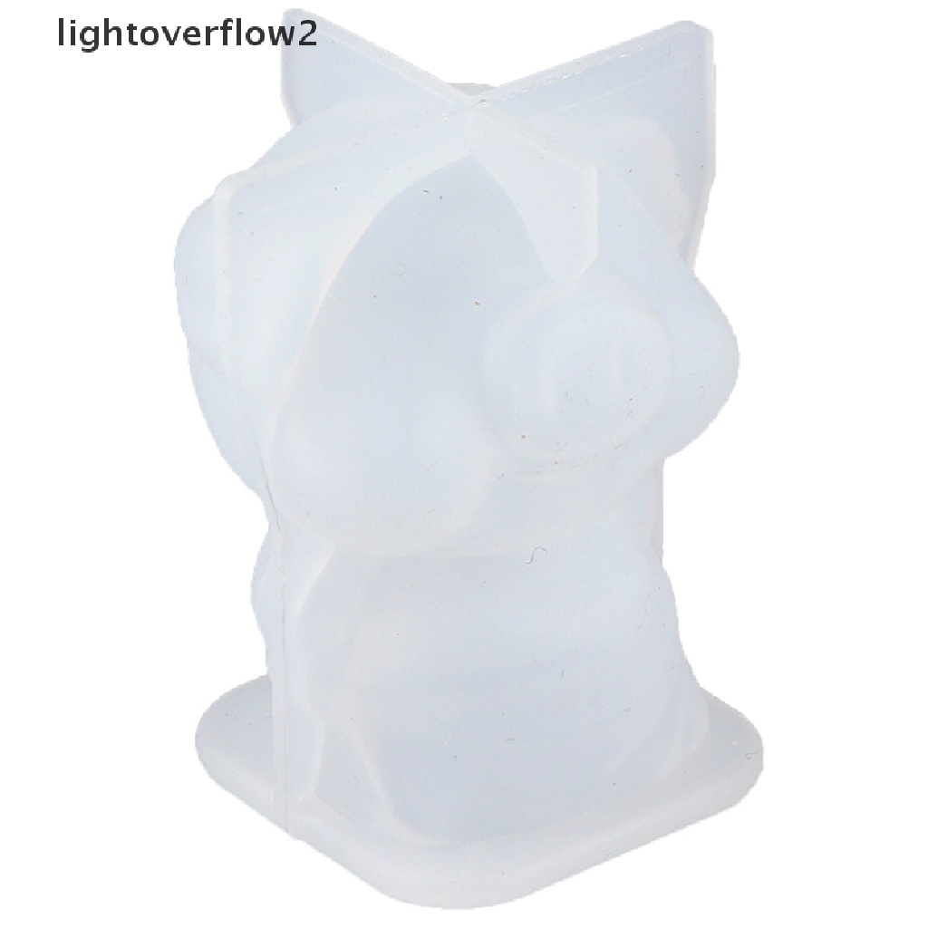 (lightoverflow2) Cetakan Resin Bentuk Kepala Anjing Bulldog / Babi / Kelinci 3D Bahan Silikon