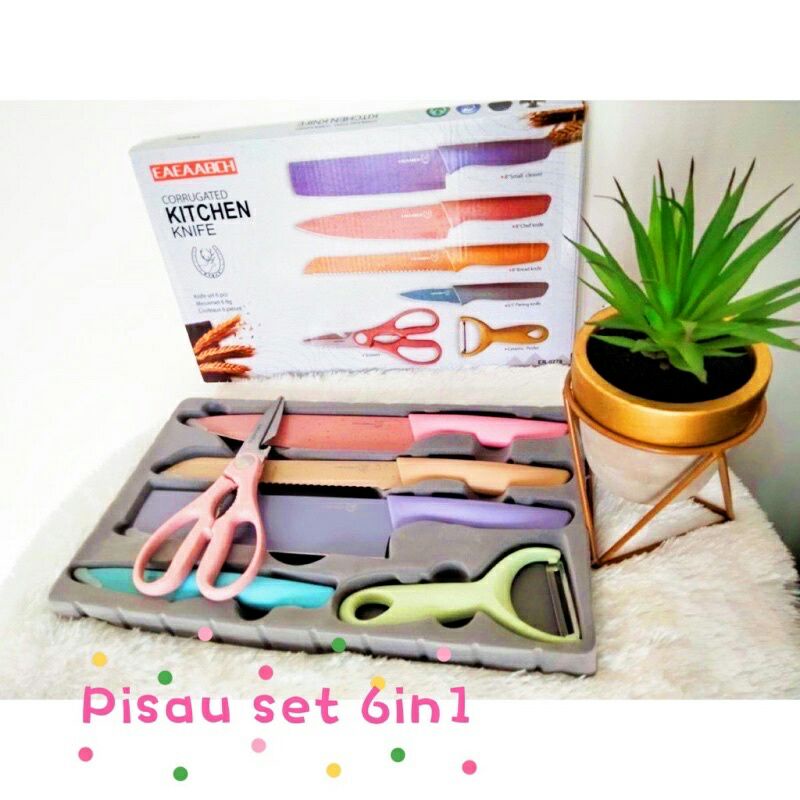 PISAU SET DAPUR 6IN1 PAKET KOMPLIT PERLENGKAPAN DAPUR