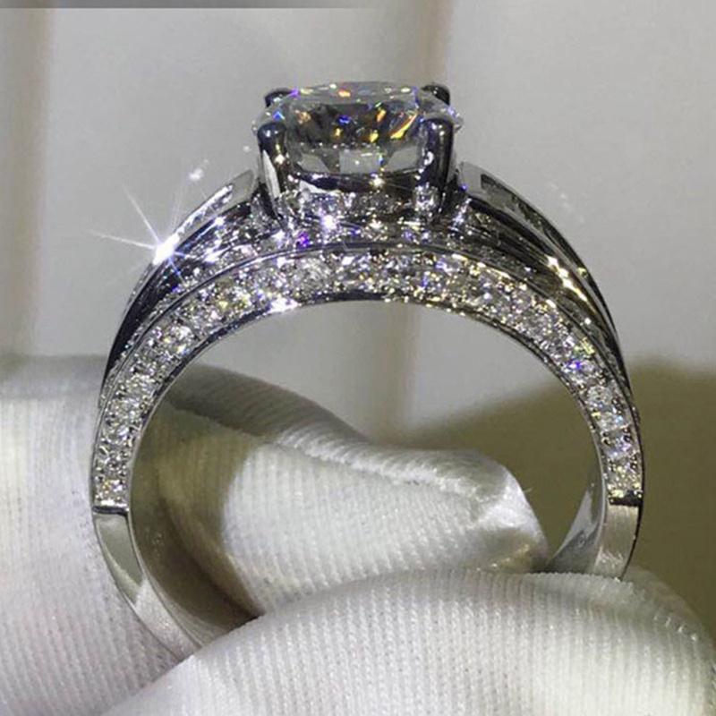 Cincin Kristal Cubic Zirconia Untuk Pengantin Wanita