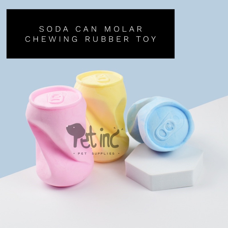 Soda can molar chewing rubber toy